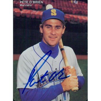 Pete O'Brien Seattle Mariners Signed 1990 Mother's Cookies Card JSA Authentic