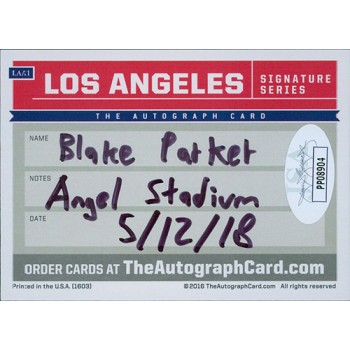 Blake Parker Signed Los Angeles Angels 2.5x3.5 Card JSA Authenticated