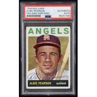 Albie Pearson Los Angeles Angels Signed 1964 Topps Card #110 PSA Authenticated