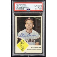 Albie Pearson Los Angeles Angels Signed 1963 Fleer Card #19 PSA Authenticated