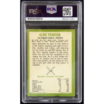 Albie Pearson Los Angeles Angels Signed 1963 Fleer Card #19 PSA Authenticated