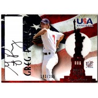 Greg Peavey Signed 2007 USA Baseball Junior Jersey Signature Black /295 #AJ-40