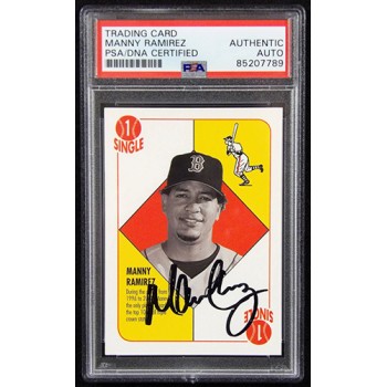 Manny Ramirez Boston Red Sox Signed 2003 Topps Red Backs Card PSA Authenticated