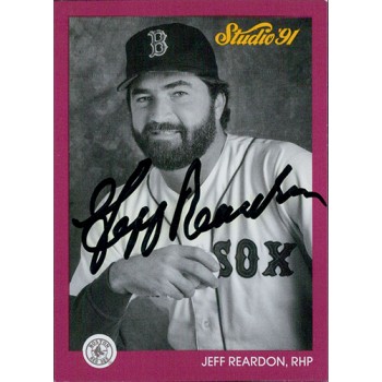 Jeff Reardon Boston Red Sox Signed 1991 Leaf Studio Card #19 JSA Authenticated