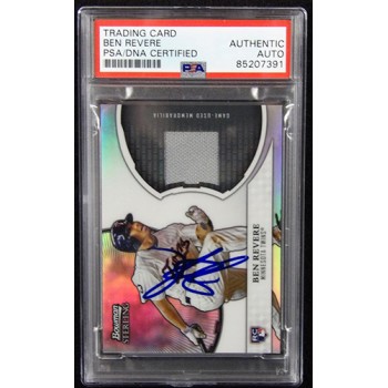 Ben Revere Signed 2011 Bowman Sterling Relic Card #RRR-BR PSA Authenticated