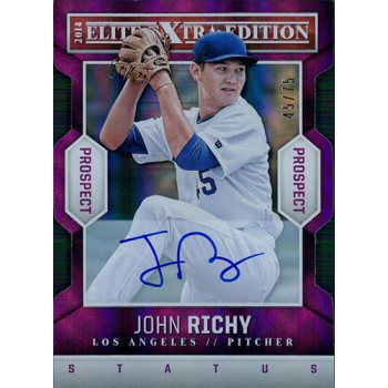 John Richy Signed 2014 Panini Elite Extra Edition Baseball Card /75 #45