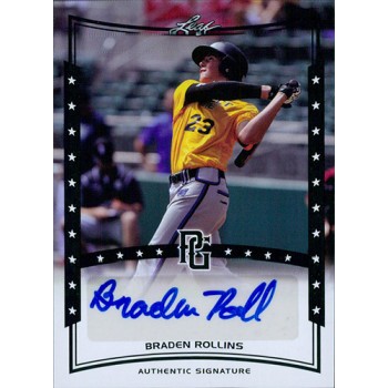 Braden Rollins Signed 2014 Leaf Perfect Game Baseball Card #A-BRI