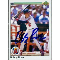 Bobby Rose California Angels Signed 1990 Upper Deck Card #77 JSA Authenticated