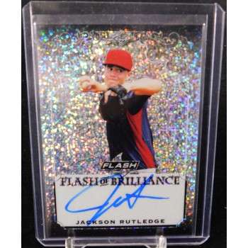 Jackson Rutledge Signed 2019 Leaf Flash of Brilliance Sparkle Card #FB-JR2