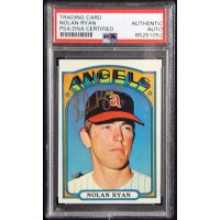 Nolan Ryan California Angels Signed 1972 Topps Card #595 PSA Authenticated