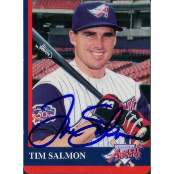 Tim Salmon Anaheim Angels Signed 1997 Mothers Cookies Card #2 JSA Authenticated