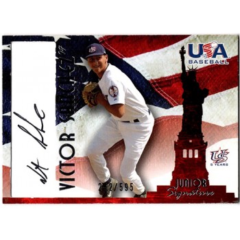 Victor Sanchez Signed 2007 USA Baseball Junior Signature Black Ink /595 #A-38