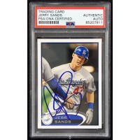 Jerry Sands Los Angeles Dodgers Signed 2012 Topps Card #486 PSA Authenticated