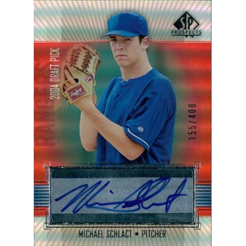 Michael Schlact Texas Rangers Signed 2004 Upper Deck SP Prospects Card #354