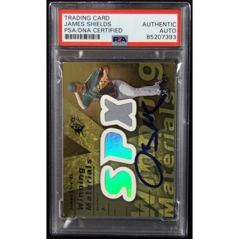 James Shields Signed 2007 UD SPx Winning Materials Relic Card #WM-SH PSA Authen