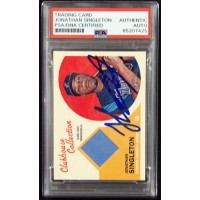 Jonathan Singleton Signed 2012 Topps Heritage Clubhouse Relic Card #CCR-JS PSA