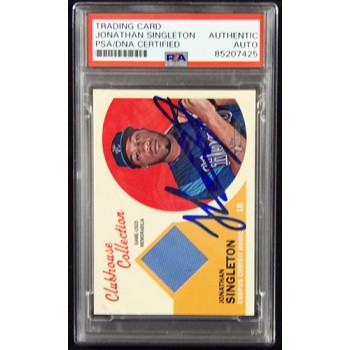 Jonathan Singleton Signed 2012 Topps Heritage Clubhouse Relic Card #CCR-JS PSA