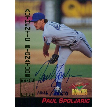 Paul Spoljaric Signed 1994 Signature Rookies Baseball Card #16 /8650