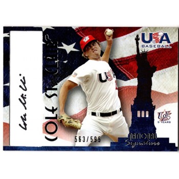 Cole St. Clair Signed 2007 USA Baseball National Signature Black Ink /595 #A-11