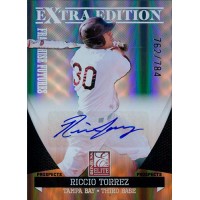 Riccio Torrez Signed 2011 Donruss Elite Extra Edition Baseball Card /784 #72