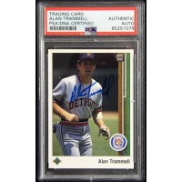 Alan Trammell Detroit Tigers Signed 1989 Upper Deck Card #290 PSA Authenticated
