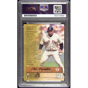 Mo Vaughn Boston Red Sox Signed 1997 Topps Finest Masters Card #202 PSA Authen