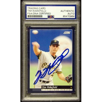 Tim Wakefield Pittsburgh Pirates Signed 1994 Score Card #418 PSA Authentic