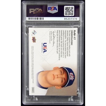 Asher Wojciechowski Signed 2009 Upper Deck USA Baseball Relic Card #GJU-40 PSA