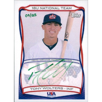 Tony Wolters Signed 2010 Topps USA Baseball Card #A-20 9/25