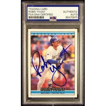 Robin Yount Milwaukee Brewers Signed 1992 Donruss Card #173 PSA Authenticated