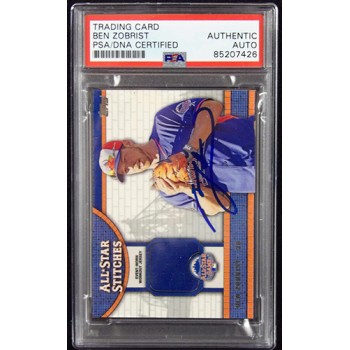 Ben Zobrist Signed 2013 Topps All-Star Stitches Relic Card #ASR-BZ PSA Authentic