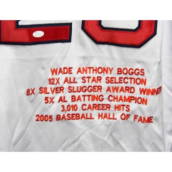 Wade Boggs Boston Red Sox Signed Custom Stat Jersey JSA Authenticated