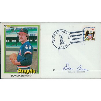Don Aase California Angels Signed Cachet Envelope JSA Authenticated