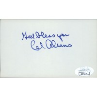 Cal Abrams Brooklyn Dodgers Signed 3x5 Index Card JSA Authenticated