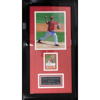 Nick Adenhart Angels Signed 2008 Topps Stadium Club Framed with 8x10 Photo