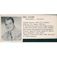 Mel Allen New York Yankees Signed 2x4.5 Cut Page JSA Authenticated