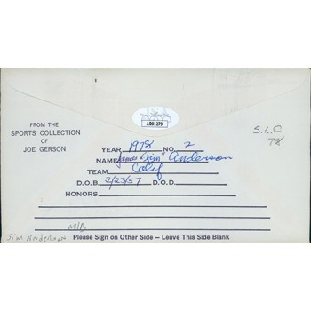 Jim Anderson California Angels Signed Cachet Envelope JSA Authenticated