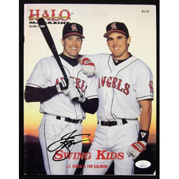 California Angels J.T. Snow Scott Sanderson Signed Halo Magazine JSA Authentic