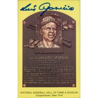 Luis Aparicio Signed Hall of Fame Cooperstown Plaque Postcard JSA Authenticated