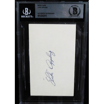Luke Appling Chicago White Sox Signed 3x5 Index Card Beckett Authenticated BAS