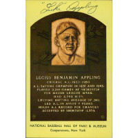 Luke Appling Signed Hall of Fame Cooperstown Plaque Postcard JSA Authenticated