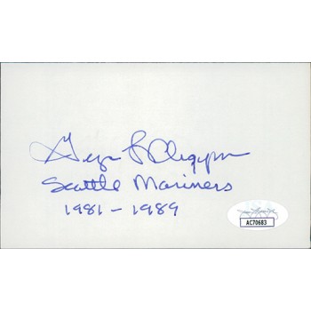 George Argyros Seattle Mariners Signed 3x5 Index Card JSA Authenticated