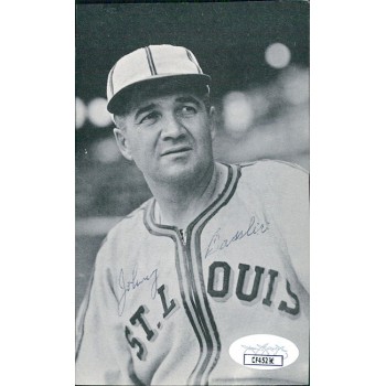 Johnny Bassler Signed 3.5x5.25 Cut Page Photo JSA Authenticated