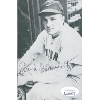 Frank Baumholtz Cincinnati Reds Signed 3.5x5.25 Cut Page Photo JSA Authenticated Frank Baumholtz Cincinnati Reds Signed 3.5x5.25 Cut Page Photo JSA Authenticated