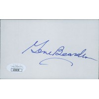 Gene Bearden Cleveland Indians Signed 3x5 Index Card JSA Authenticated