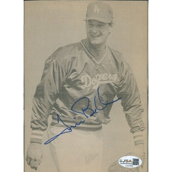 Tim Belcher Los Angeles Dodgers Signed 5.25x7.25 Cut Page JSA Authenticated Tim Belcher Los Angeles Dodgers Signed 5.25x7.25 Cut Page JSA Authenticated