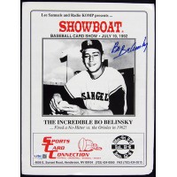 Bo Belinsky Los Angeles Angels Signed Card Show Flyer JSA Authenticated