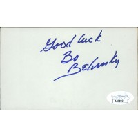 Bo Belinsky Los Angeles Angels Signed 3x5 Index Card JSA Authenticated