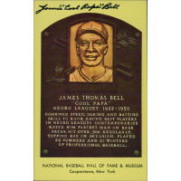 James Cool Papa Bell Signed Hall of Fame Plaque Postcard JSA Authenticated