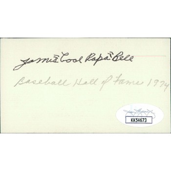 James Cool Papa Bell Double Signed 2x3.5 Card JSA Authenticated